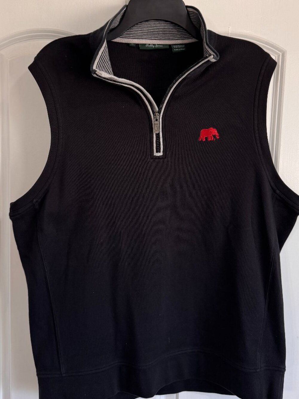 BOBBY JONES QUARTER 1/4 ZIP VEST CARNOUSTIE ALABAMA RED ELEPHANT XL ROLL TIDE!